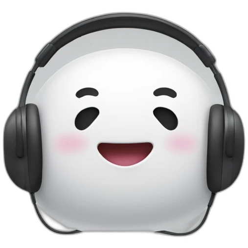 happy blob with white headphones emoji