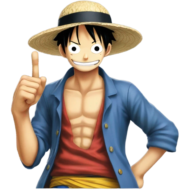 luffy form one piece showing finger up emoji