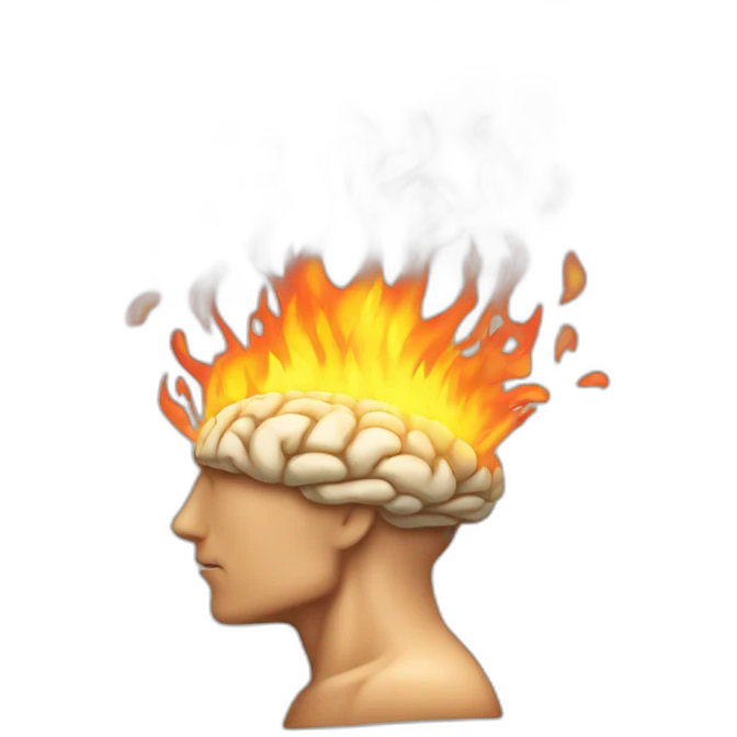 burning brain profile view emoji