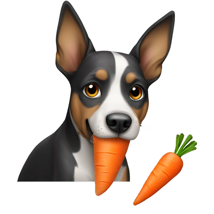 Dog eating carrot emoji