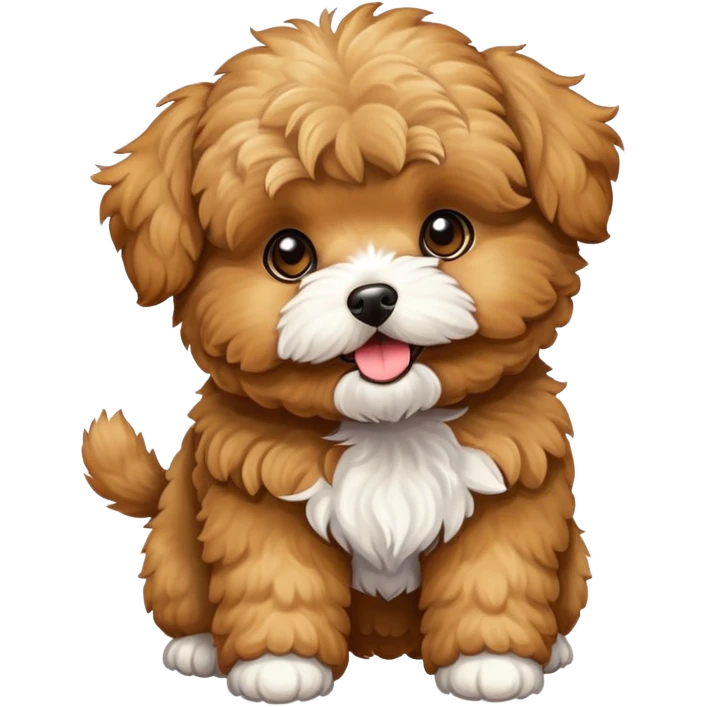 golden brown maltipoo doing tricks emoji