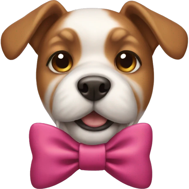 a dog with bow emoji