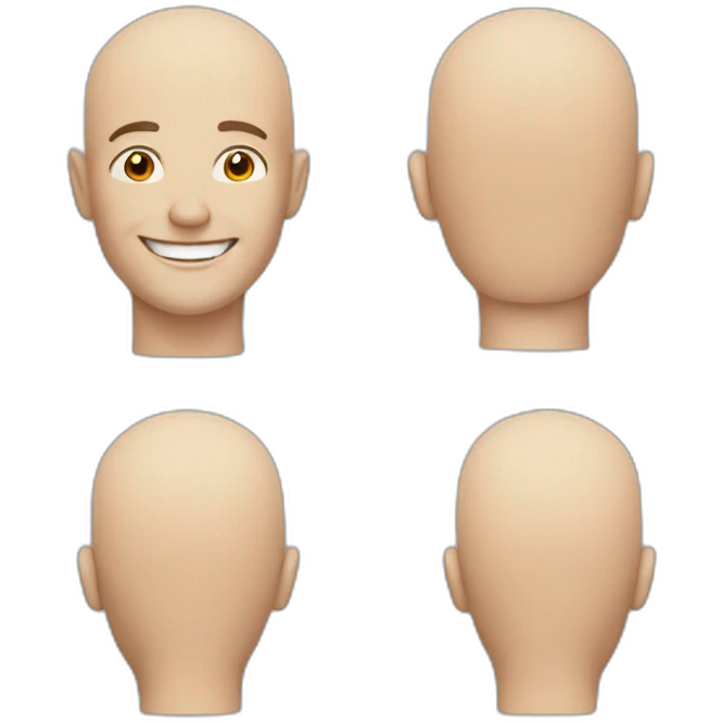 Happy bald white man emoji