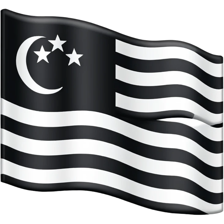 A simple flag with black and white horizontal lines, without any stars emoji