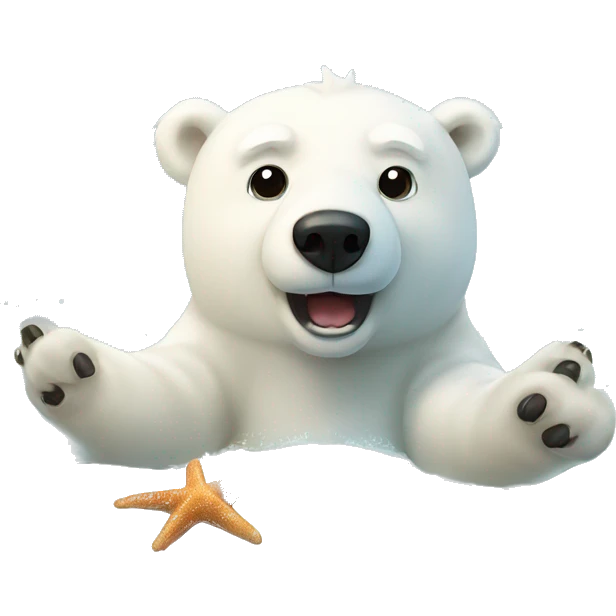 Polar bear with starfish  emoji