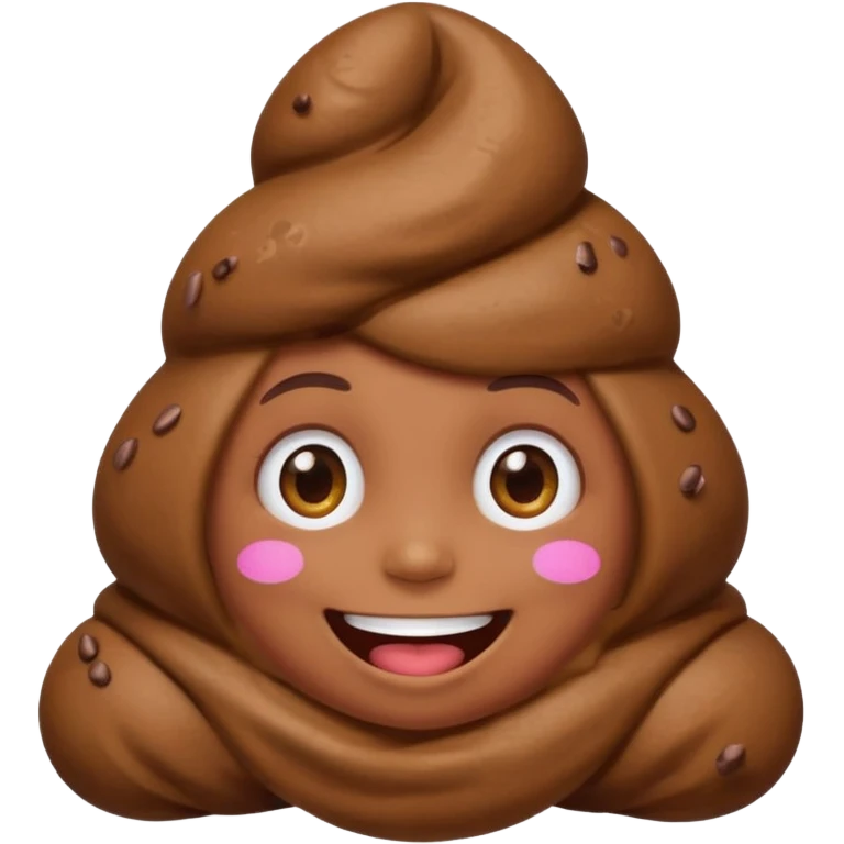Un fille a la tête de caca smile et habillé en caca emoji