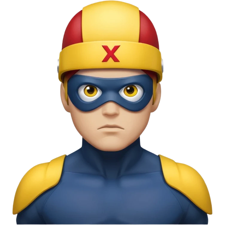 marvel superhero cyclops x-men with iconic yellow visor emoji