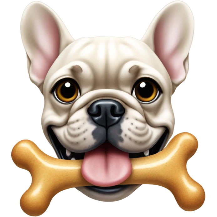 French bulldog eating dog bone emoji