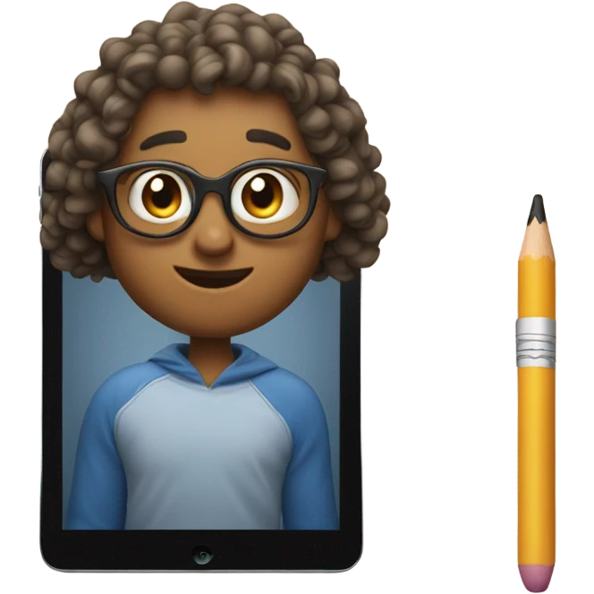 An ipad and an Apple Pencil emoji