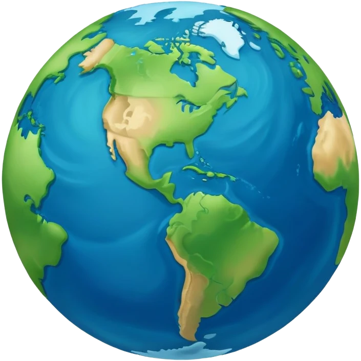Earth globe with continents shaped to form the number 812 emoji