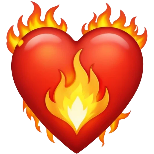 Cœur enflammé  emoji