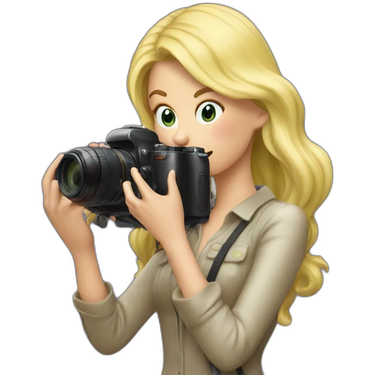 Slime blond photographer eating truffles  emoji
