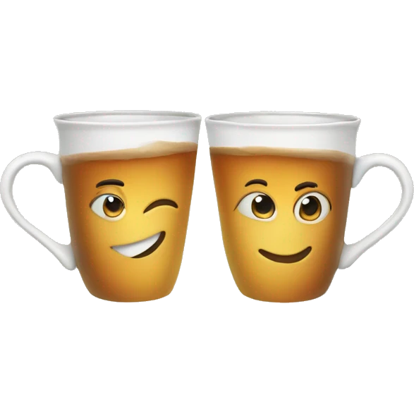 Two tea cup clinking  emoji