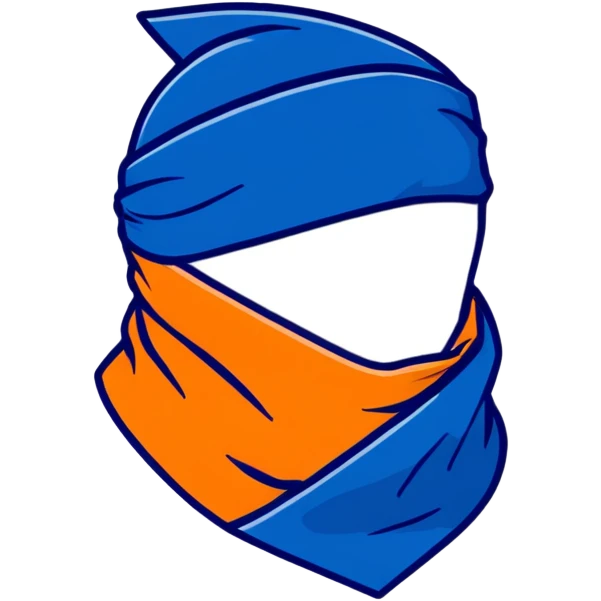 unfolded blue bandana emoji