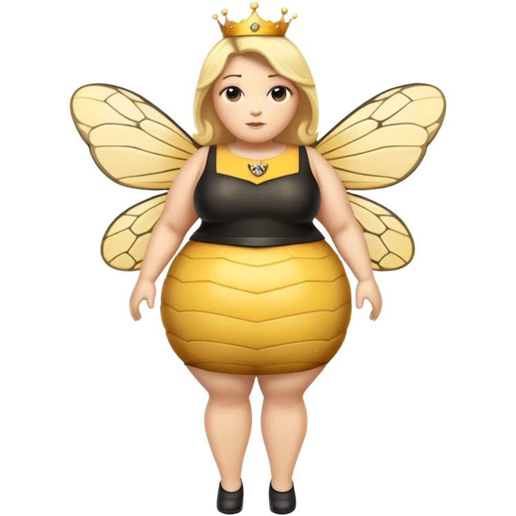 full body Plus size blonde lesbian queen bee emoji