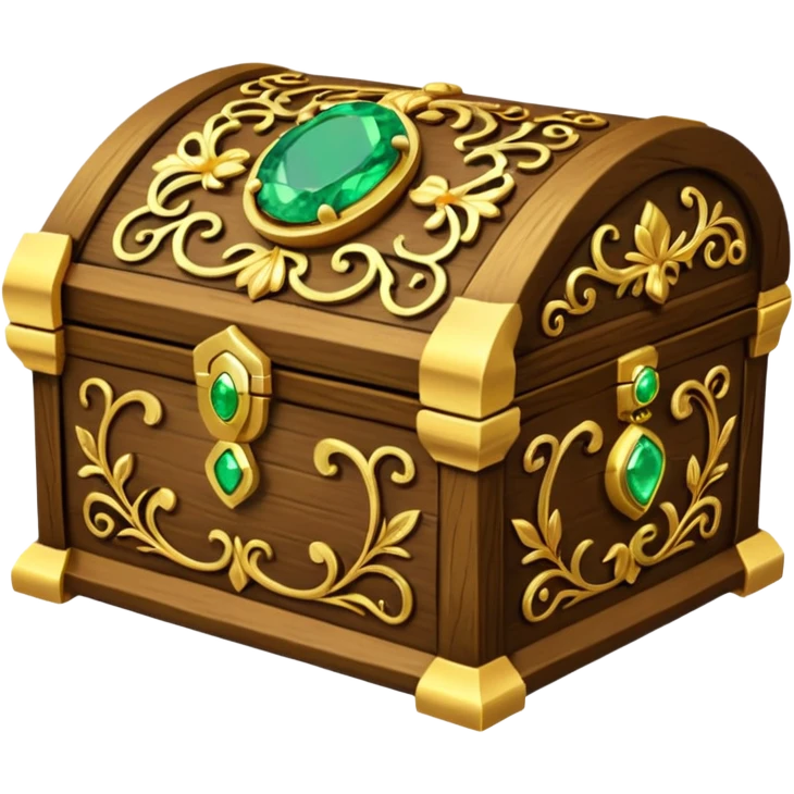 tresure box with motifs with green gem emoji