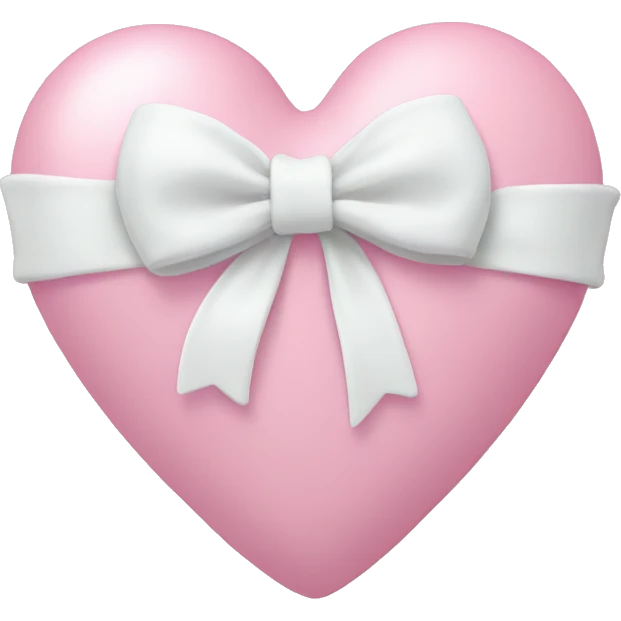 Pastel pink heart with white bow emoji
