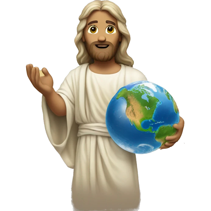 Jesus holding the world in his hand emoji