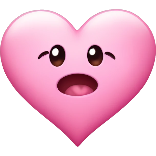 Pink heart with cute face  emoji