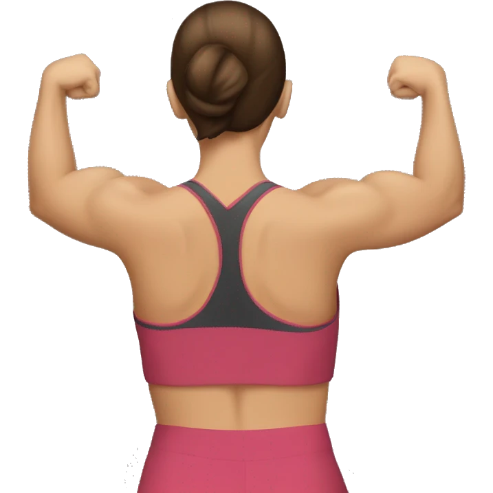 Woman Back muscles, Caucasian woman, brunette emoji