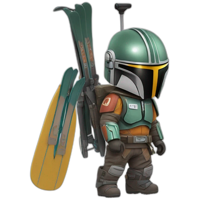 Mandalorien qui fait du ski alpin emoji