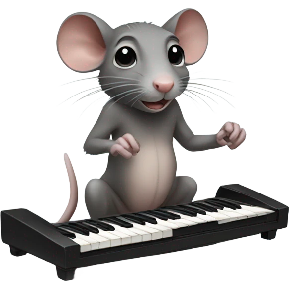 Naked rat playing keyboard  emoji
