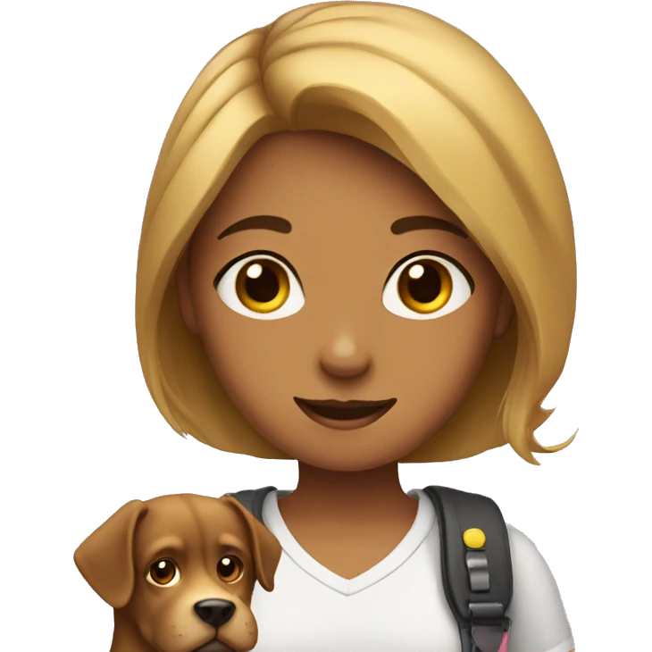 A girl with a dog  emoji