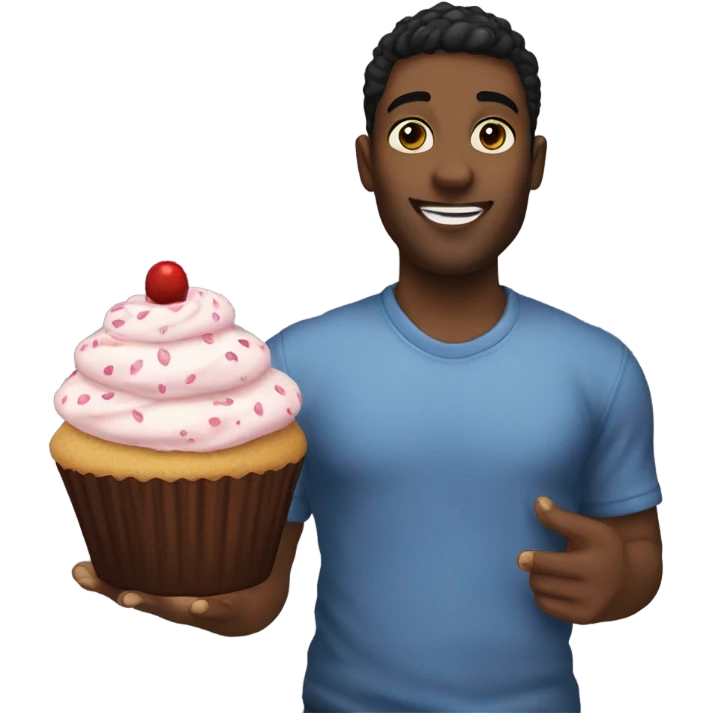 Edp445 holding a cupcake emoji