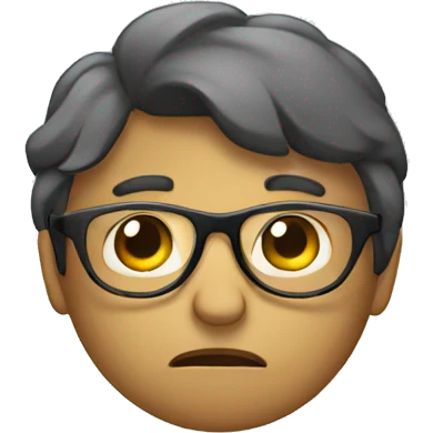Sad with glasses  emoji