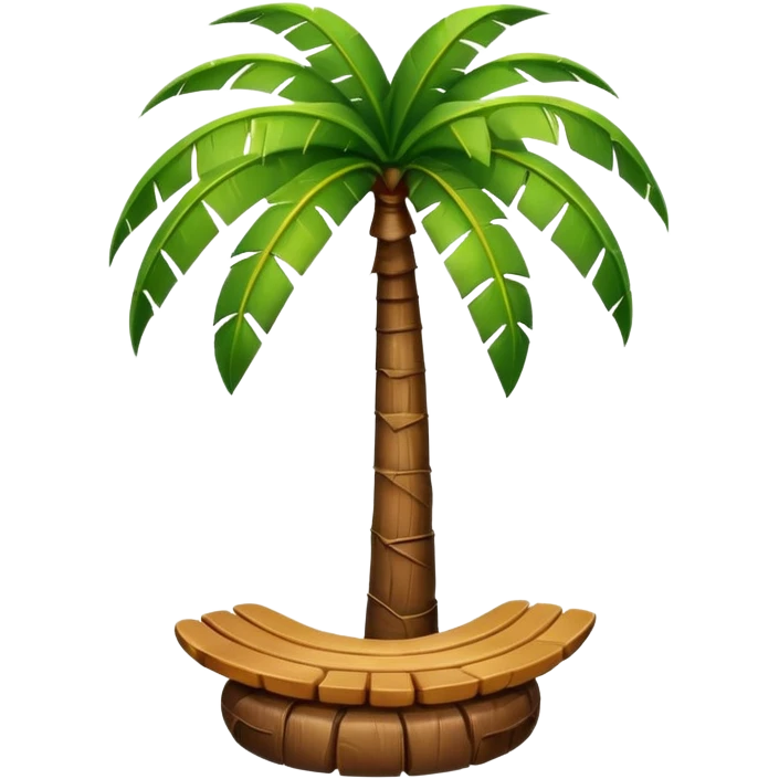 palm tree with a seat under it  emoji