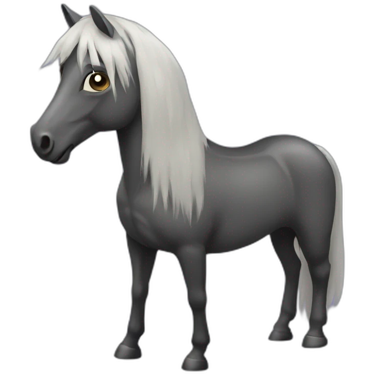 Cheval noir emoji