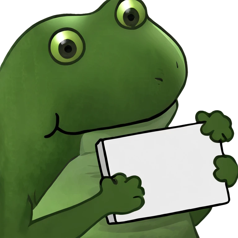 Bufo frog holding a sign emoji