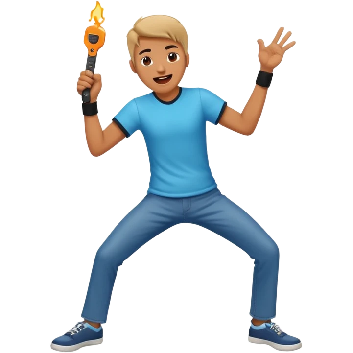 playing epic air guitar emoji