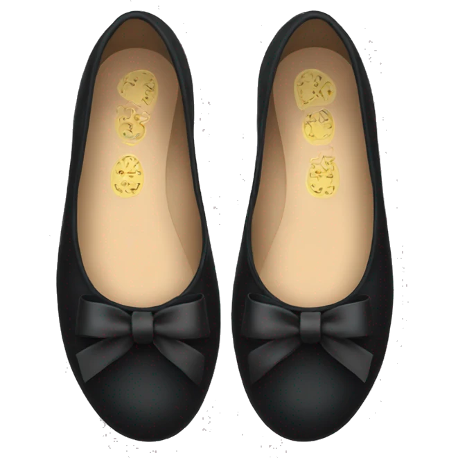 black ballet flats with bows emoji