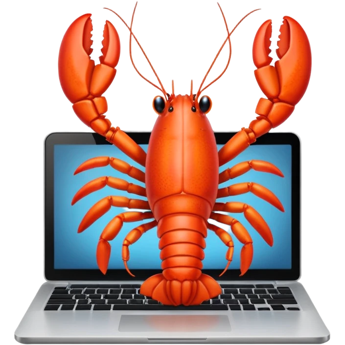 Lobster Working with a Laptop emoji