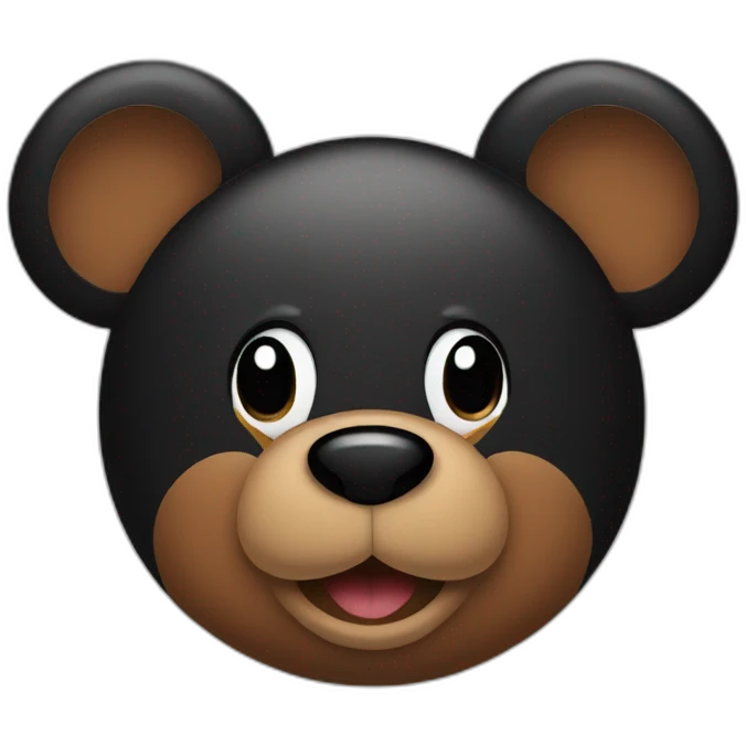brown bear emoji wearing black mickey mouse ears emoji