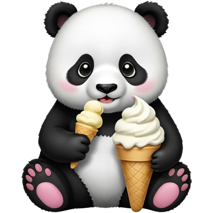 Panda eating ice cream emoji