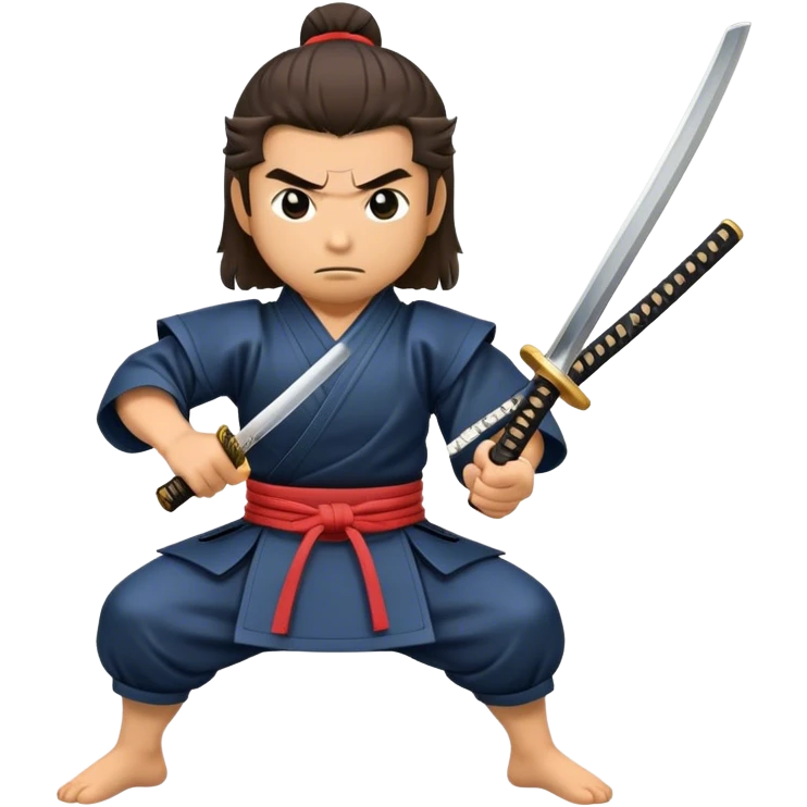 A samurai practicing Kata with katana emoji
