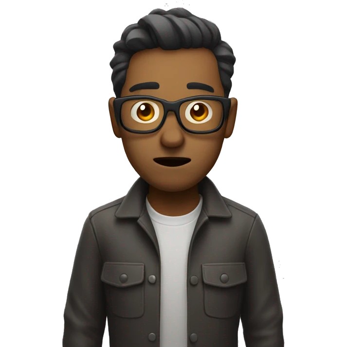 Scared Developer with clear glasses emoji