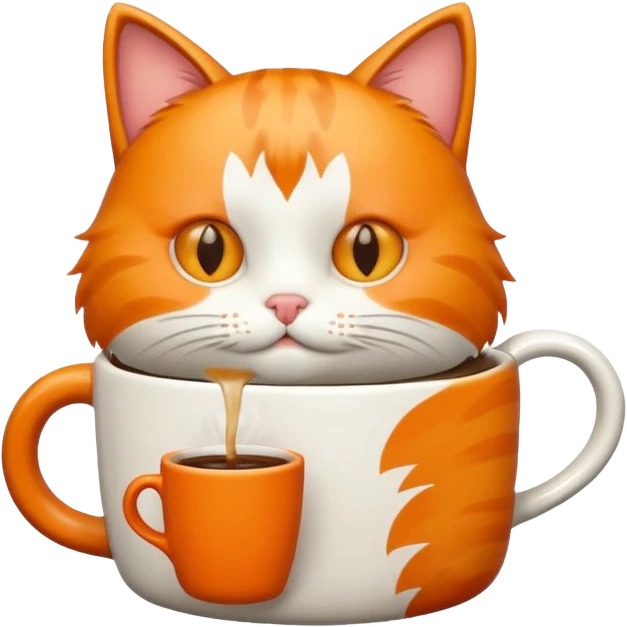Cat drinking coffee emoji
