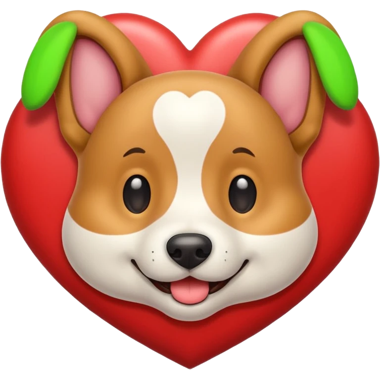 happy dog face inside a heart emoji