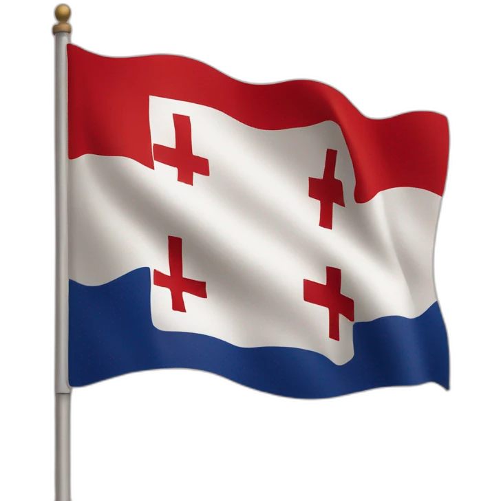 Drapeau fond rouge avec croix qui touche le bord emoji