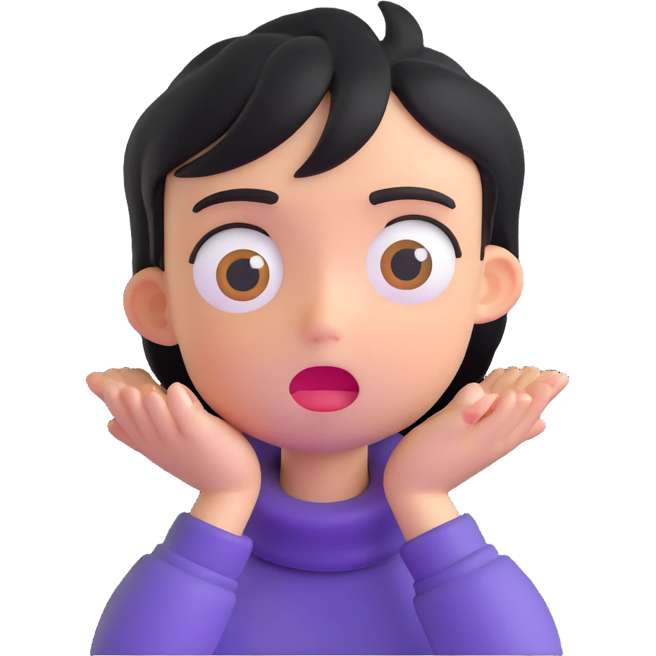 face with two hands around neck, wide eyes, annoyed expression emoji