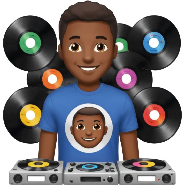 Vinyl Record Collector black man emoji
