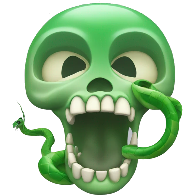 skull with open mouth green snake emoji