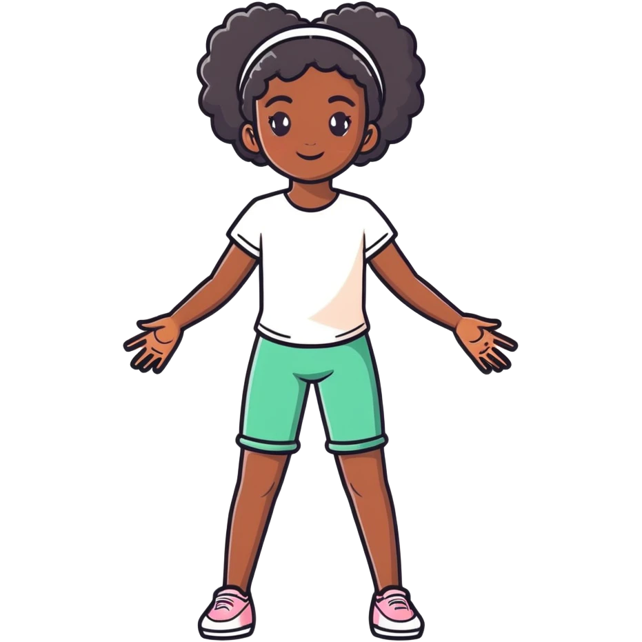 Black girl with hands spread  emoji