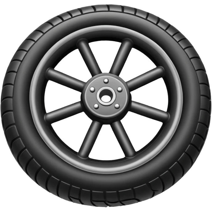 he aircraft's landing gear is one inflated, plump wheel with a strut, black in color, cartoon-style emoji