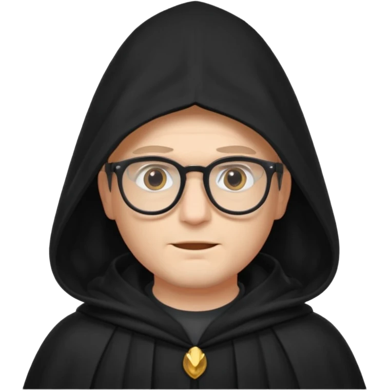Man with glasses in cloak over head emoji