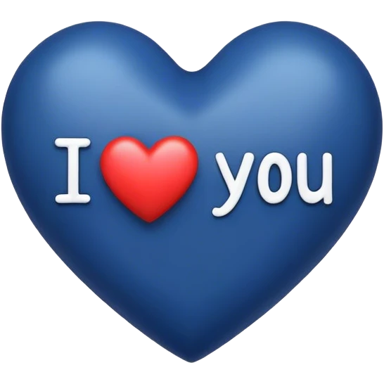 Dark Blue heart with the words I Love You Ry in the middle  emoji