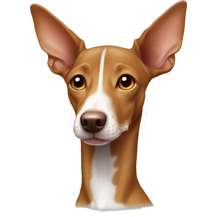 podenco cachorro marrón con una línea blanca en la cabeza  emoji